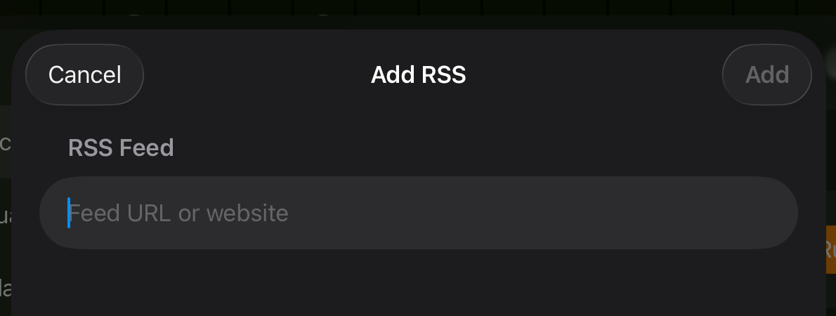 Add RSS sheet